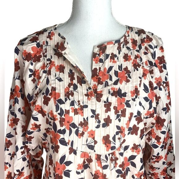 ELIZABETH & JAMES Wm’s Sz Sm Cream Floral Flutter Pintuck Bib Lined Midi Dress - Picture 3 of 6